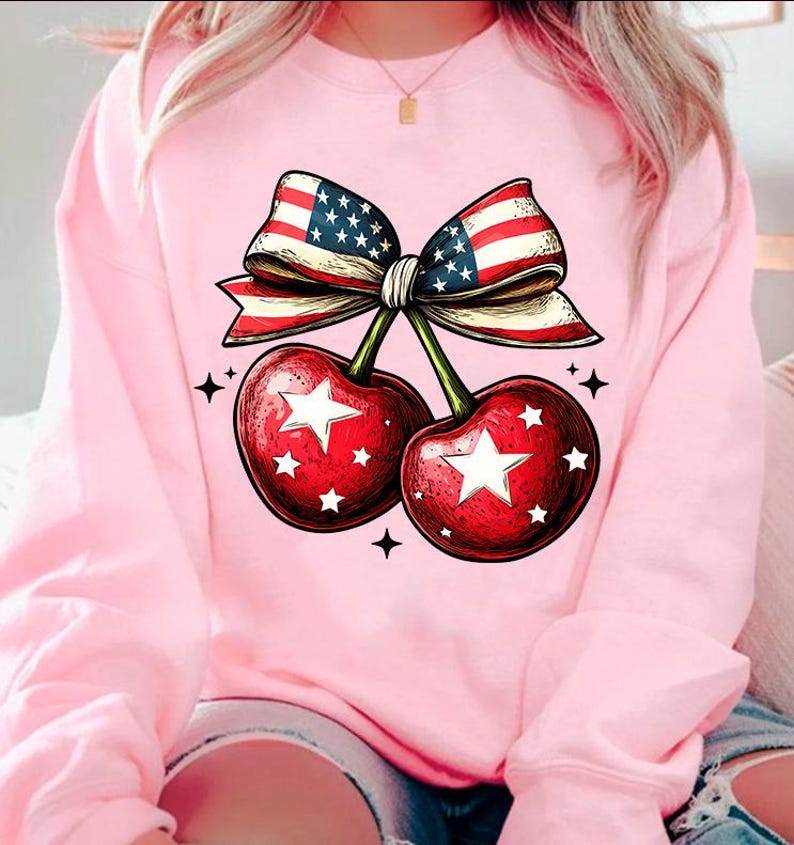 Kokarda American Cherry Coquette Png, Trendy America Png, Amerykańska Kokietka Png, 4 lipca Png, Dzień Pamięci PNG, Dziewczęca USA Png, Czwarty lipca zdjęcie 7