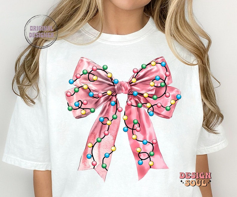 Coquette christmas png, christmas girly png, coquette bow png, trending png, christmas sublimation, holiday vibes png, pink bow png image 1