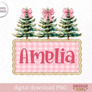 クリスマスの子供の名前PNG、クリスマスモノグラムPNG、子供のクリスマスPNG、カスタム子供の名前PNG、子供の名前クリスマスPNG、クリスマスの女の子PNG、リボン 画像 1