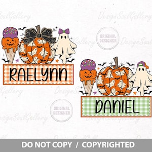 Personalized halloween kids png, halloween boy girl png, halloween name png, spooky png, girl halloween png, boo name png, name ghost png