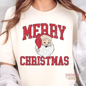 God jul med jultomten png i nöd, god jul png, retro jul png, jultomten png, vintage jultomten png, jul png-filer bild 5