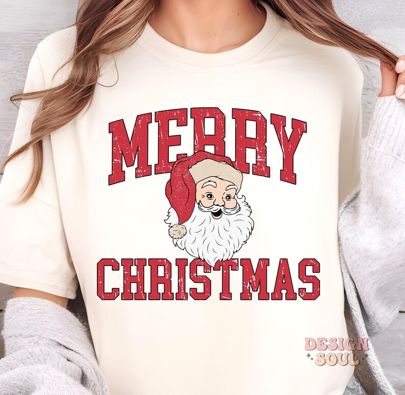 God jul med jultomten png i nöd, god jul png, retro jul png, jultomten png, vintage jultomten png, jul png-filer bild 5