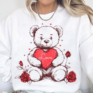 Be mine png, coquette valentines png, retro teddy bear png, valentine bow png, xoxo png, bear with heart png, love png, valentine heart png image 5