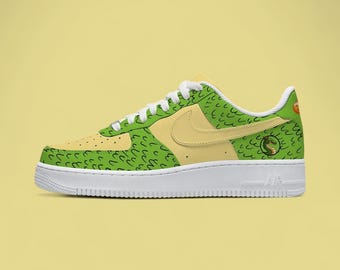 Custom Anime Sneakers: Dragon Design, Hand-Painted Air Force 1 Style Shoes