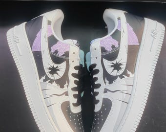 Custom Anime Sneakers: Dark Burst Air Force 1 Style Shoes, Gift for Anime Fans