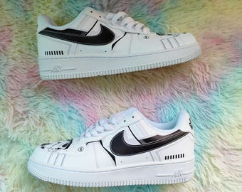 カスタム ナイキ エア フォース 1「コミック ブラック & ホワイト