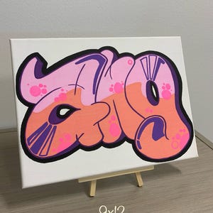 Personalized Custom Graffiti Canvas Wall Art, Urban Graffiti Art, Gifts For Kids, Graffiti Street Art, Unique Graffiti Art, 9x12, 12x24