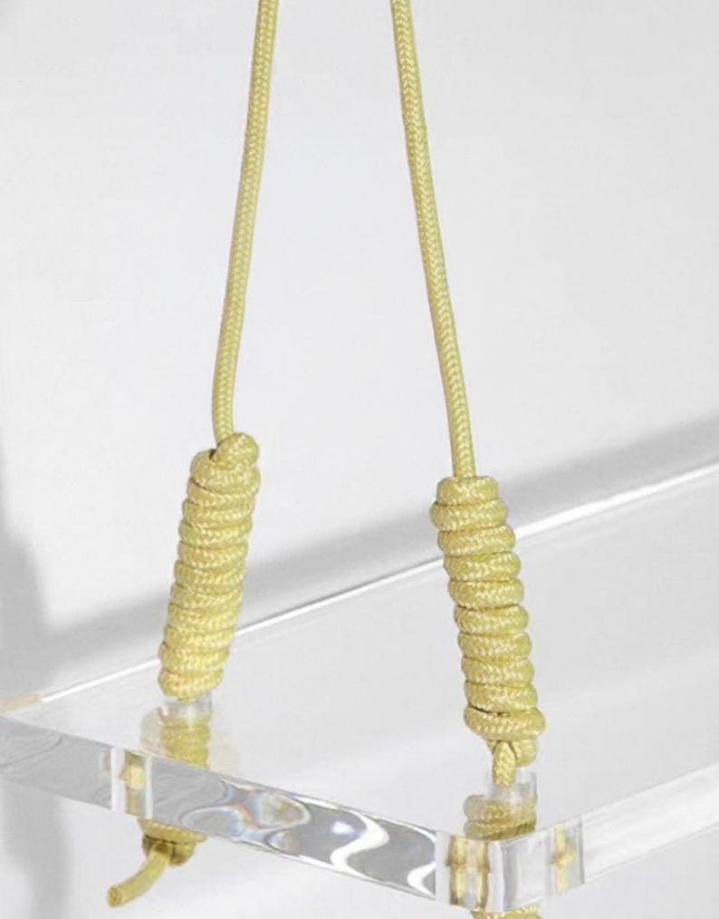 Clear Acrylic Hanging Swing With Colorful Rope – Indoor/outdoor Modern ...
