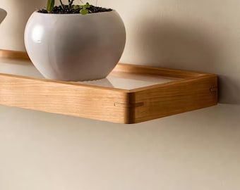 Minimalistic Floating Shelf , Sleek Walnut Modern Design Shelf with Acrylic Base