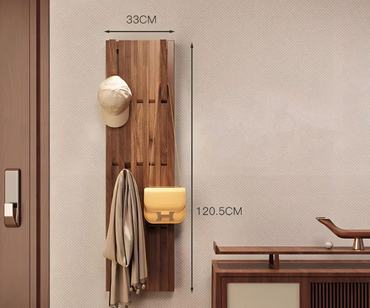 Black Walnut Wall-mounted Coat Rack: Vertical Entryway Organizer - Etsy