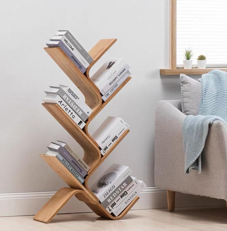 Modern Tree-shaped Book Rack – Minimalist Freestanding Bookshelf With ...