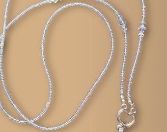 Crystal ID Badge Lanyard: Swarovski Beaded Teacher Necklace