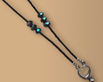 Collar con cordón de cuentas / Cuentas de vidrio AB, regalo para profesores