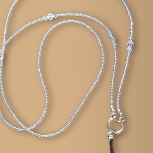 Crystal ID Badge Lanyard: Swarovski Beaded Teacher Necklace