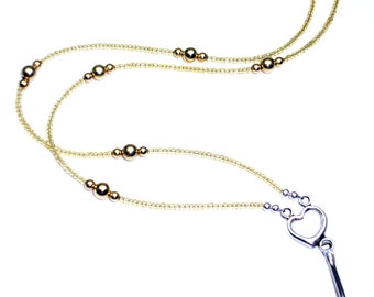 Gold Filled Beaded Breakaway Lanyard, Teacher Gift