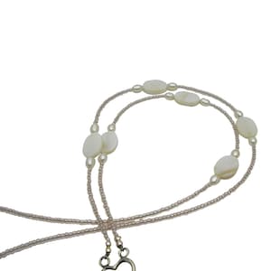 Mother of Pearl Beaded Breakaway Lanyard: Teacher ID Badge Necklace