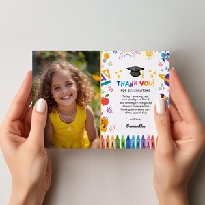 Invitación de graduación de preescolar, tarjeta de anuncio de graduación de preescolar, invitación editable para fiesta de graduación de preescolar, promoción de 2026 PreK Evite GI009 imagen 14