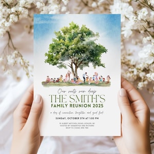 Family Reunion Invitation, Digital Family Gathering Party Invite, Printable Family Get Together Flyer, Family Reunion Announcement, Canva
