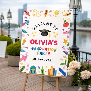 Invitación de graduación de preescolar, tarjeta de anuncio de graduación de preescolar, invitación editable para fiesta de graduación de preescolar, promoción de 2026 PreK Evite GI009 imagen 12