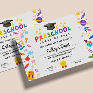 Invitación de graduación de preescolar, tarjeta de anuncio de graduación de preescolar, invitación editable para fiesta de graduación de preescolar, promoción de 2026 PreK Evite GI009 imagen 13