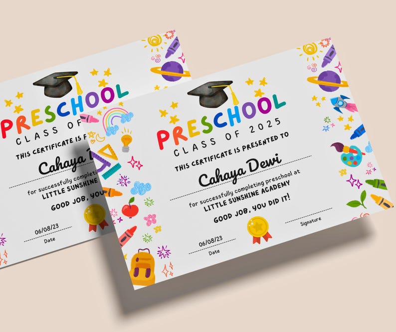Invitación de graduación de preescolar, tarjeta de anuncio de graduación de preescolar, invitación editable para fiesta de graduación de preescolar, promoción de 2026 PreK Evite GI009 imagen 13