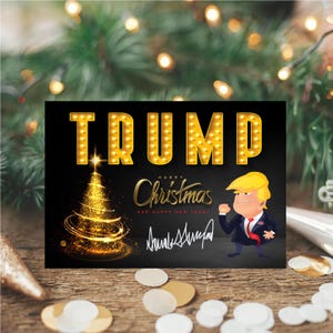 Donald Trump Weihnachtskarte I Trump Weihnachtskarten Schütte I Trumpf Geschenke I Donald Trump Karten I Trump Grußkarte I Vaterländische Weihnachtskarte
