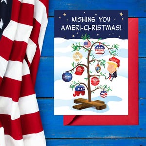 Donald Trump Weihnachtskarten I Trump Weihnachtsgrußkarten I Trump Merchandise I Donald Trump Karte I Republikanische Weihnachtskarten Groß