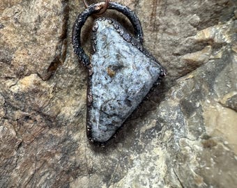 Unusual Black and White Agate Triangle Pendant Necklace, Geometric Statement Jewelry Gift, Minimalist Natural Stone Necklace for Her