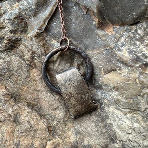 Elegant Brown and Cream Gembone Pendant Necklace, Natural Fossil Jewelry, Unique Handmade Gift for Her, Fossilized Bone Gemstone Pendant