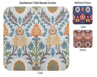 Southwestern Tribal Damask Curtains