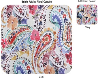 Bright Paisley Floral Curtains
