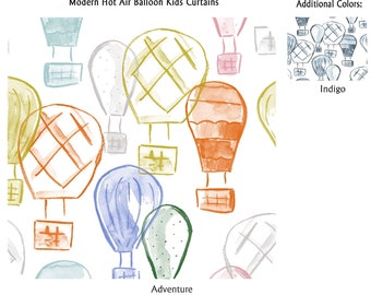 Modern Hot Air Balloon Kids Curtains