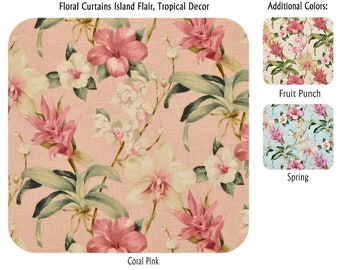 Floral Curtains Island Flair, Tropical Decor