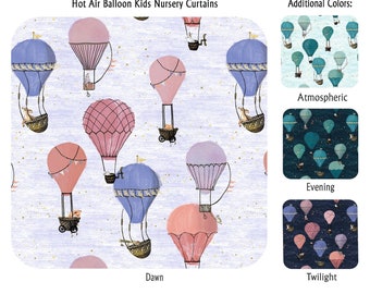 Hot Air Balloon Kids Nursery Curtains