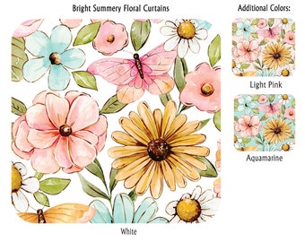 Bright Summery Floral Curtains