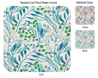 Botanical Leaf Floral Shower Curtain