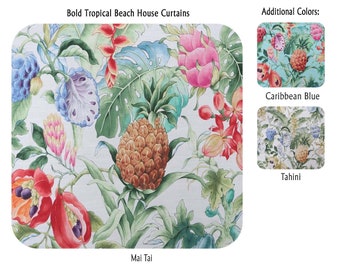 Bold Tropical Beach House Curtains