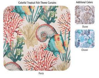 Colorful Tropical Fish Theme Curtains