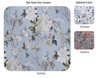 Bird Floral Vine Curtains