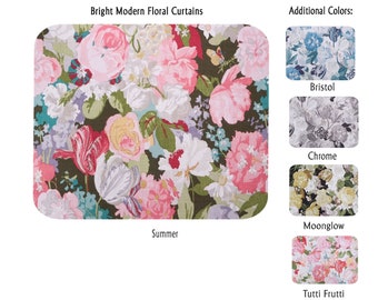 Bright Modern Floral Curtains