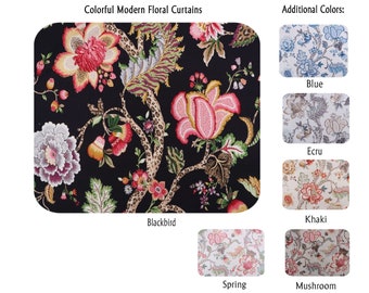 Colorful Modern Floral Curtains