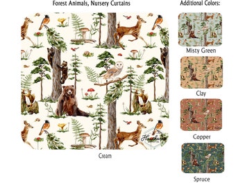 Forest Animals, Nursery Curtains