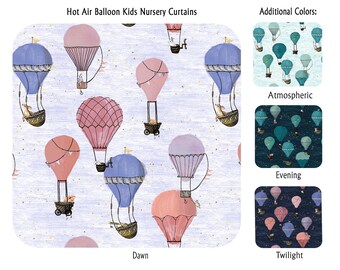 Hot Air Balloon Kids Nursery Curtains