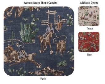 Western Cowboy Rodeo Theme Curtains