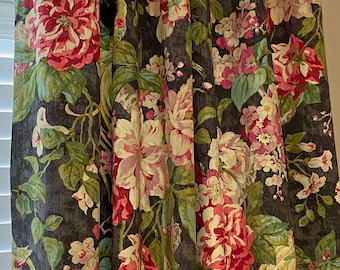 Bird Curtains, Dark Floral