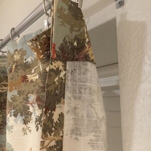 Rustic Hunting Fishing Toile Drapes, Blue Green Curtains image 7