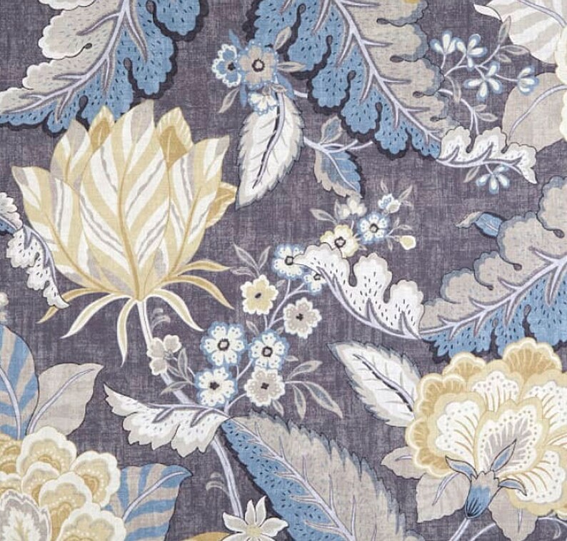 Cloud Blue Floral Living Room Curtains Etsy