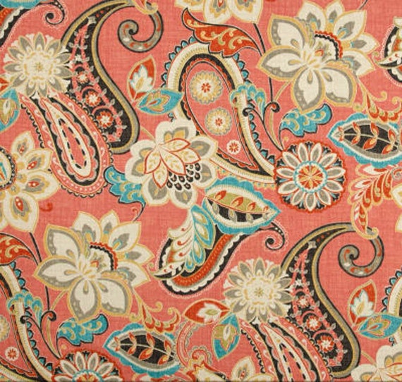 Paisley Shower Curtain Peach Bathroom Decor Etsy