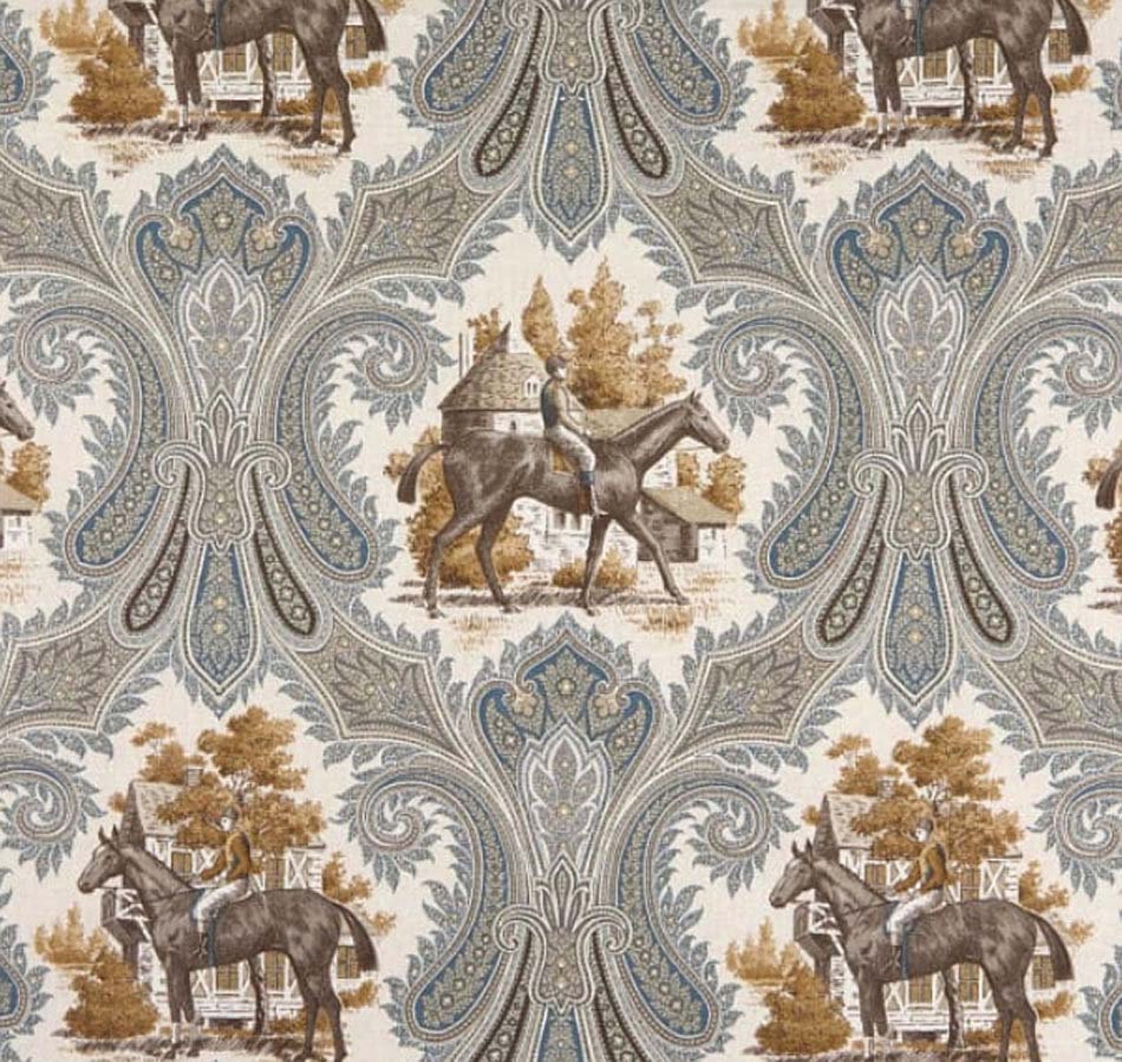 Horse Toile Equestrian Curtains Etsy