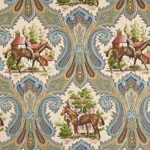 Horse Toile, Equestrian Curtains Royal